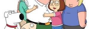 The Griffin family: Lois, Peter, Meg, Chris, Brian and Stewie.